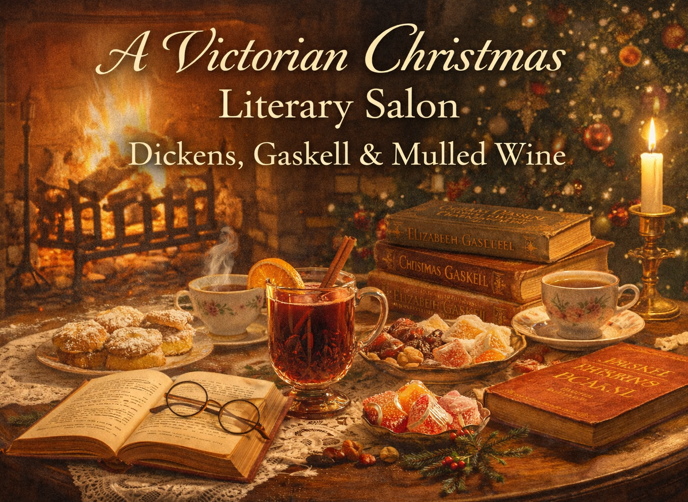 12th Dec ๐ท A Victorian Christmas Literary Salon: Dickens, Gaskell & Mulled Wine